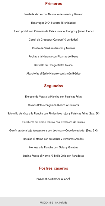 Menú del día La Mandarra de la Ramos