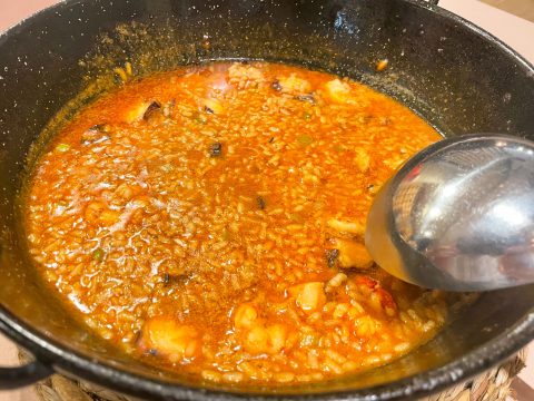 Arroz caldoso de pulpo y gambas La cuchara de Martín